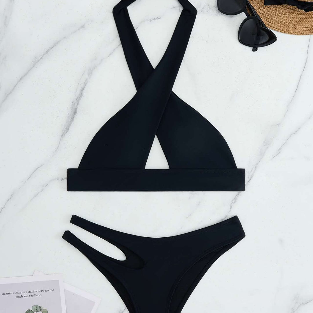 Damen Bikini-Set mit modischem Knoten und seitlichem Cut-Out Echo Archiv