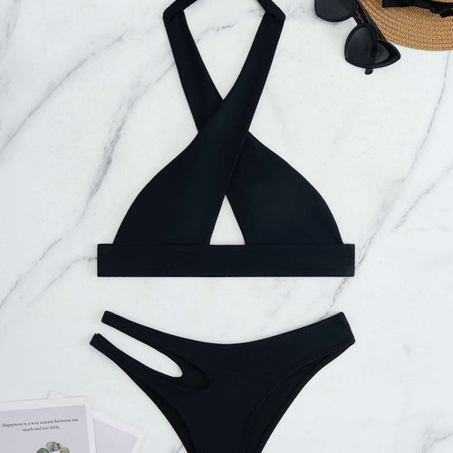 Damen Bikini-Set mit modischem Knoten und seitlichem Cut-Out Echo Archiv