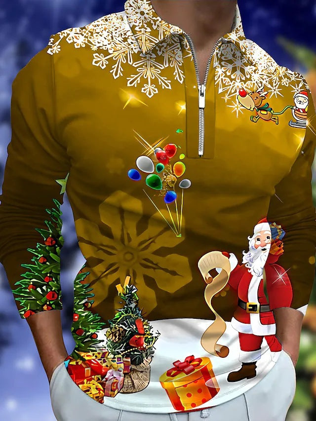 Herren Langarm-Pullover mit festlichem Weihnachtsdesign Echoarchiv