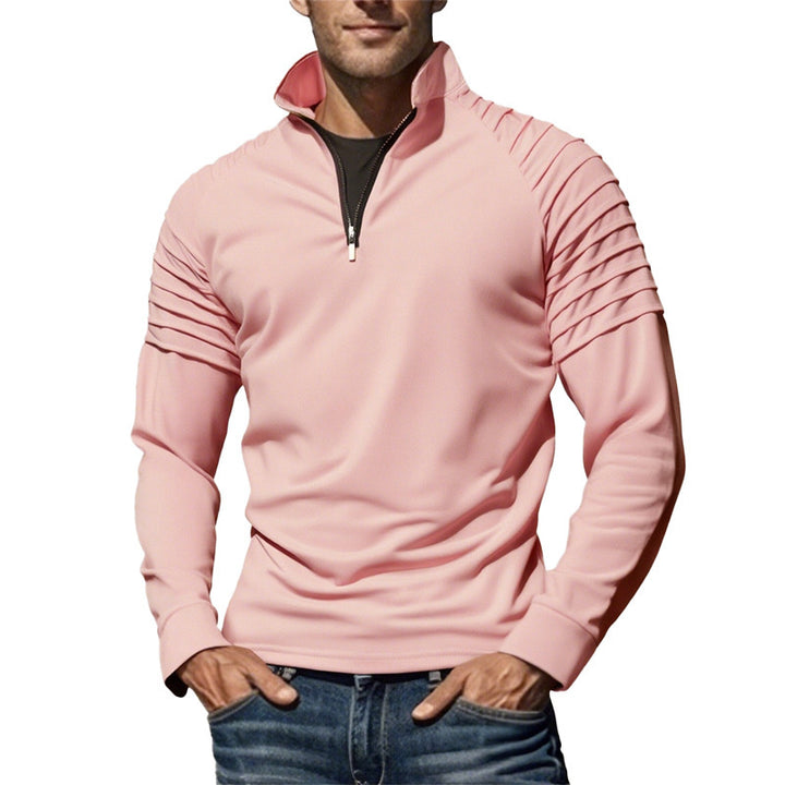 Herren Sportpullover mit stylischen Ripp-Details und halbem Reißverschluss Echoarchiv