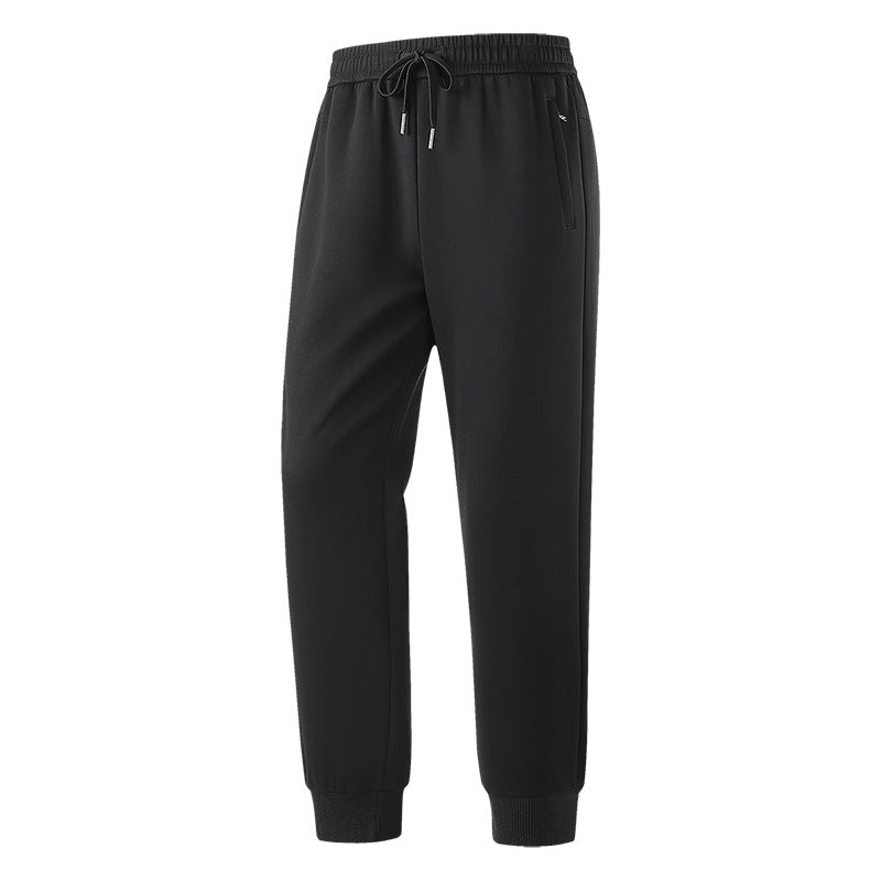 Herren Slim-Fit Freizeithose aus atmungsaktivem Funktionsfleece mit Kordelbund, Reißverschlusstaschen & Rippbündchen Echoarchiv