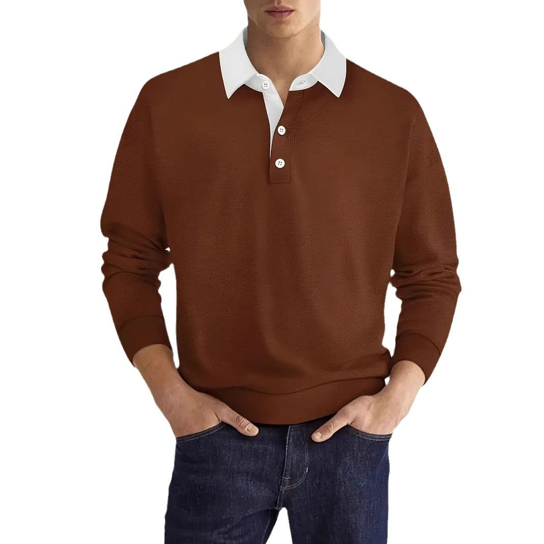 Herren lässiges Sweatshirt mit Kontrastkragen Echoarchiv