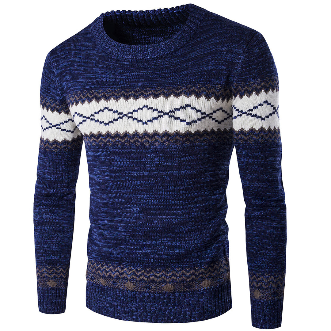 Herren modischer Strickpullover mit traditionellem Norwegermuster Echoarchiv