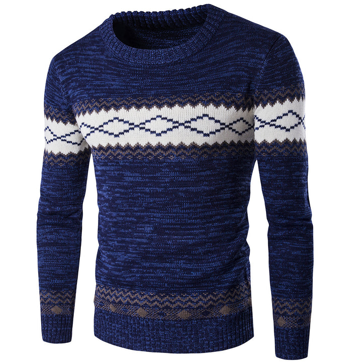 Herren modischer Strickpullover mit traditionellem Norwegermuster Echoarchiv
