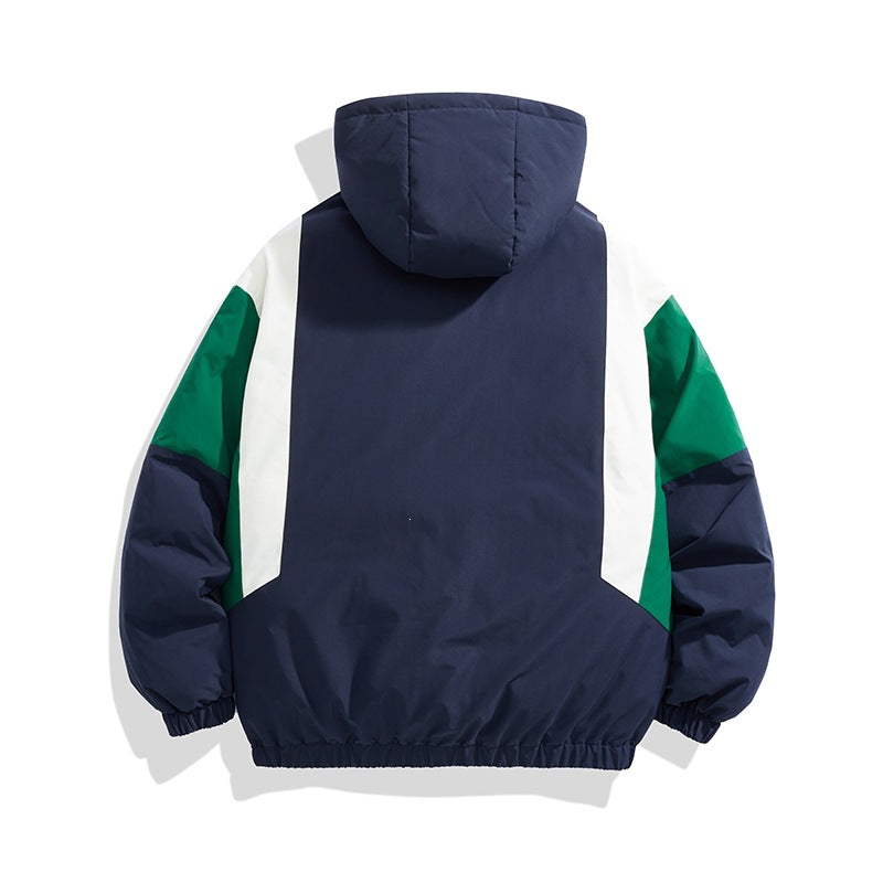 Unisex Kapuzen‑Steppjacke im Colorblock‑Look mit elastischem Saum, Kängurutaschen & leichtem Thermofutter Echoarchiv