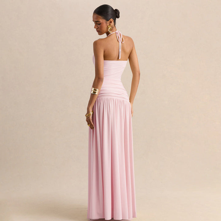 Damen Maxikleid mit Raffungen und schulterfreiem Design Echoarchiv