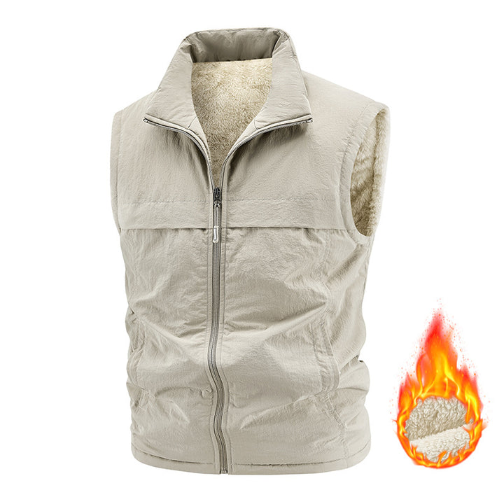 Herren Thermo‑Steppweste mit Sherpa‑Futter, hohem Kragen und Reißverschluss Echoarchiv