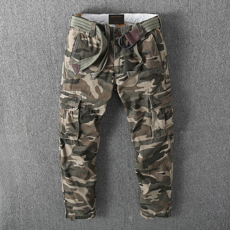Herren Cargohose mit mehreren Taschen, verstellbaren Beinabschlüssen und Gürtel Echoarchiv