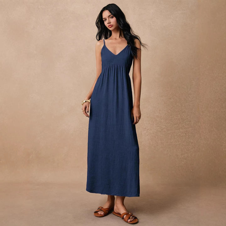 Damen Maxikleid mit feinen Spaghettiträgern und leichtem, atmungsaktivem Material Echo Archiv