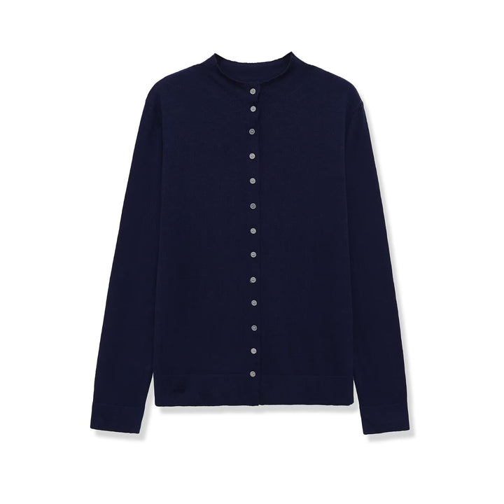 Damen Feinstrick-Cardigan mit Knopfleiste und Rundhalsausschnitt Echo Archiv