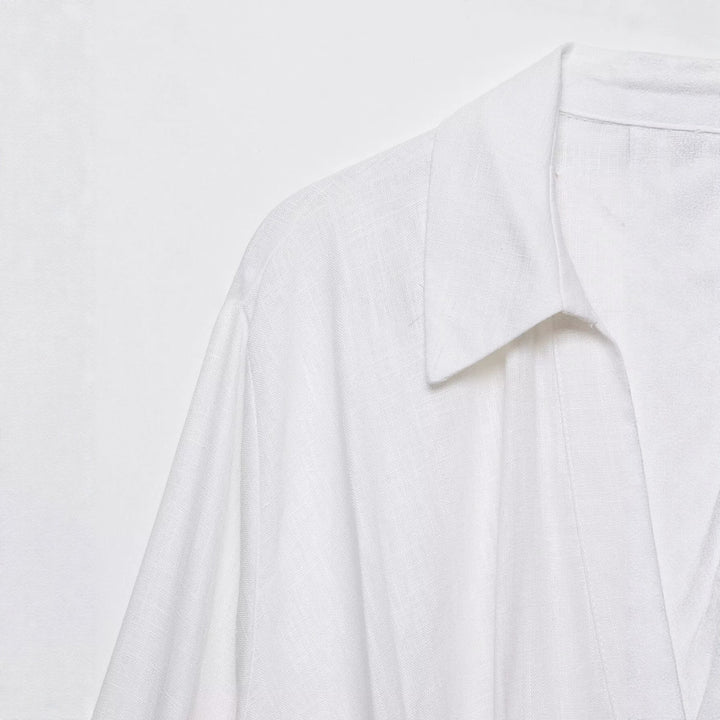 Damen Oversize-Bluse mit weitem Schnitt, tiefem V‑Ausschnitt und elastischem Saum Echo Archiv