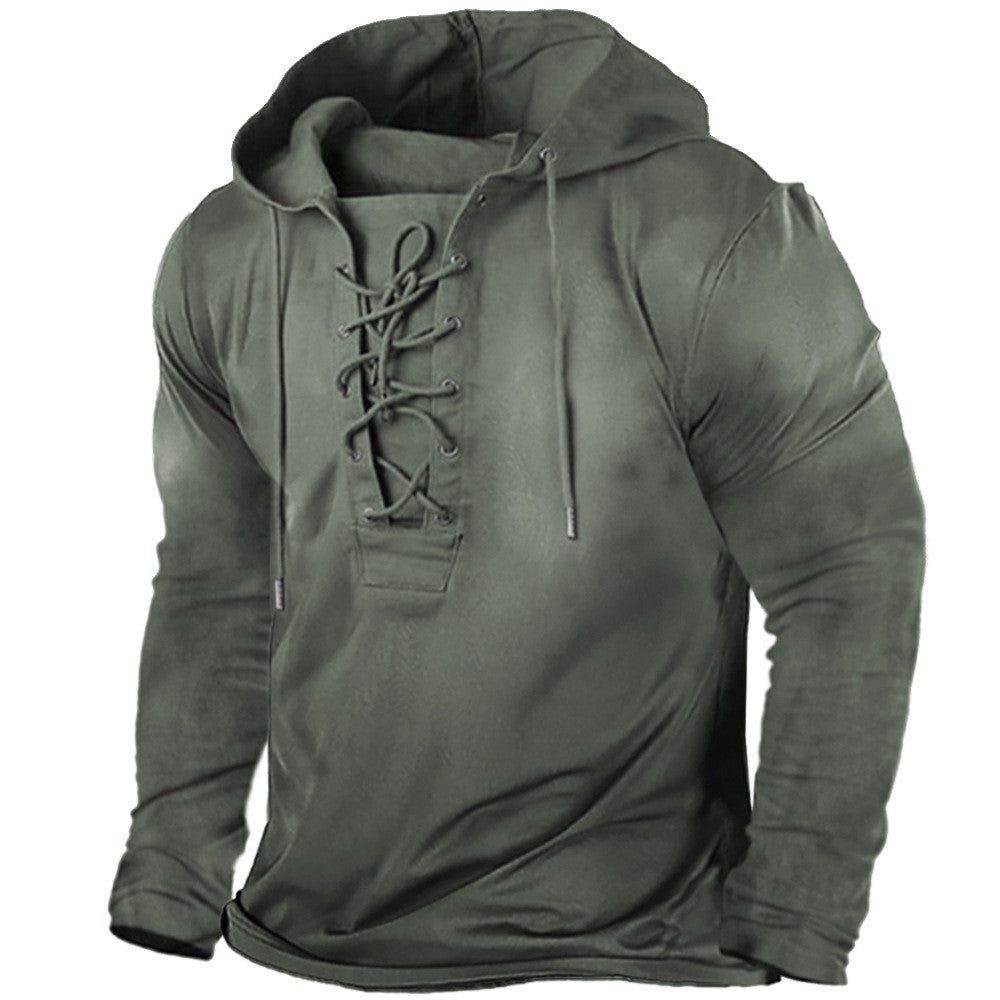 Herren Kapuzenpullover mit innovativem Schnürdesign und wärmender Funktionalität Echoarchiv