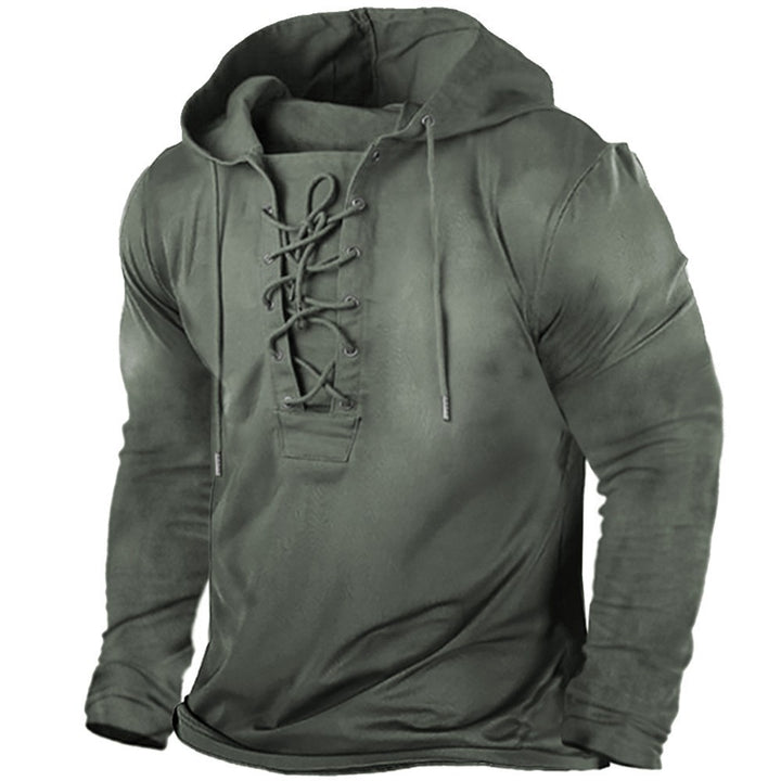 Herren Kapuzenpullover mit innovativem Schnürdesign und wärmender Funktionalität Echoarchiv