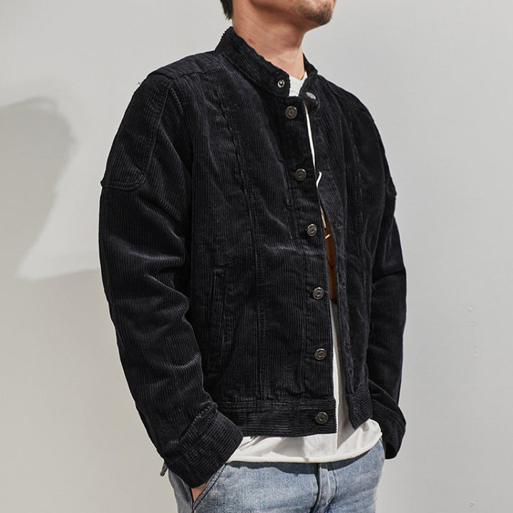 Herren Modische Kordjacke mit Stehkragen – Taviero