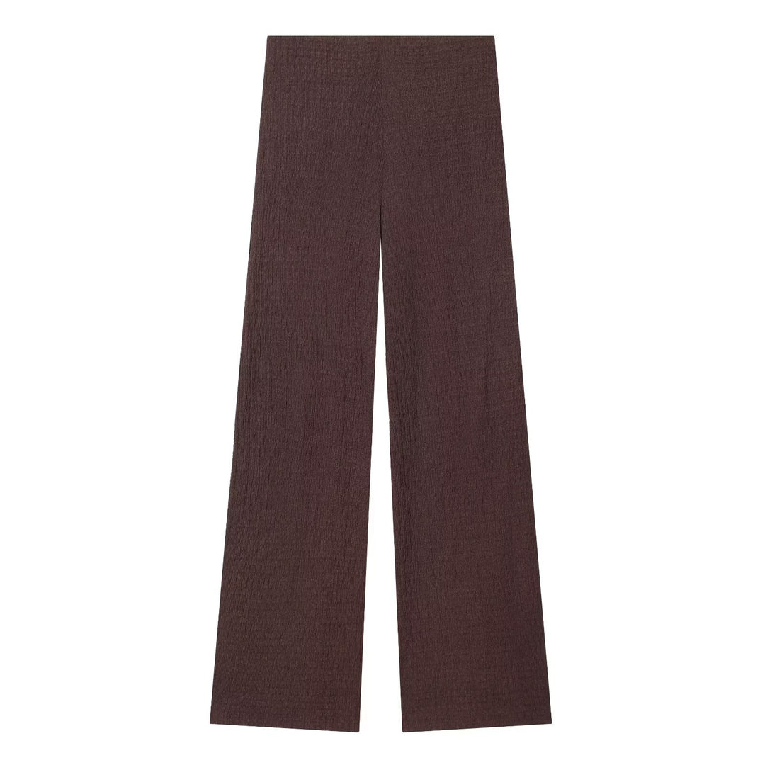 Damen Hochbundhose mit weitem Schnitt und lässiger Textur Echo Archiv