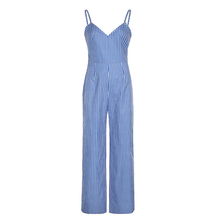 Damen Jumpsuit mit schmalen Trägern und modernen Streifen Echo Archiv