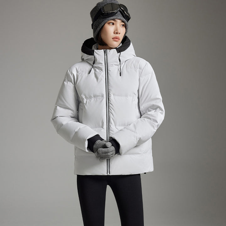 Damen Wattierte Winterjacke mit Kapuze, Thermo-Isolierung und winddichter Außenhülle Echoarchiv