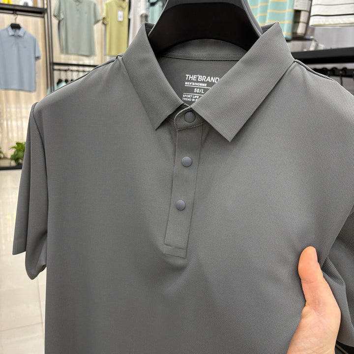 Herren Poloshirt mit atmungsaktivem Funktionsgewebe und innovativer Knopfleiste Echoarchiv