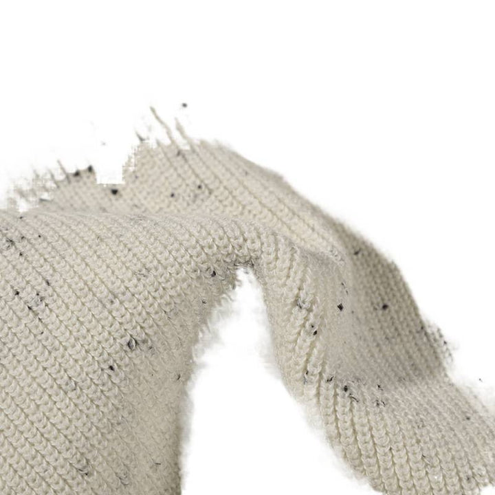 Unisex Großer Rundhals‑Strickpullover aus Mélange‑Garn mit abgesenkter Schulter Echoarchiv