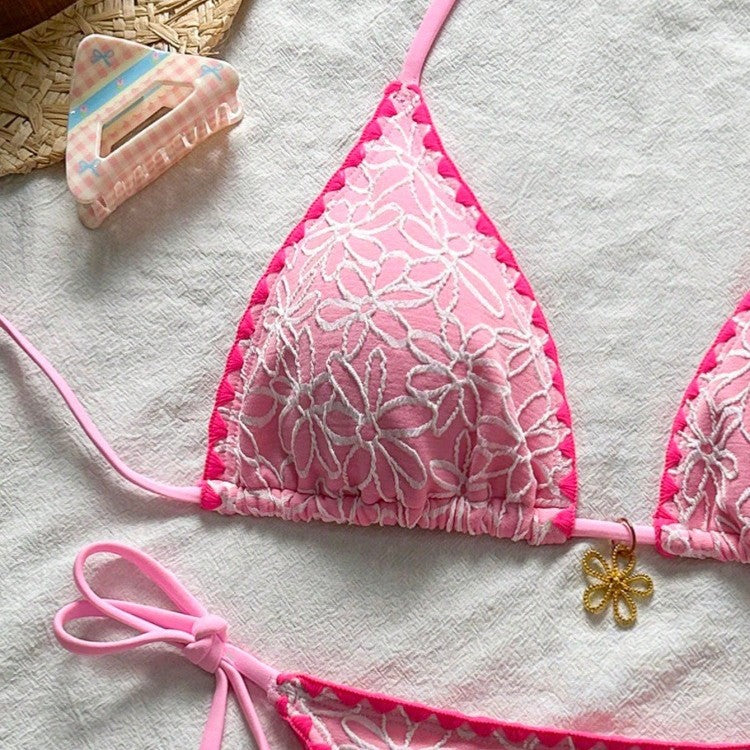 Damen Triangel-Bikini-Set mit floralen Stickereien Echo Archiv