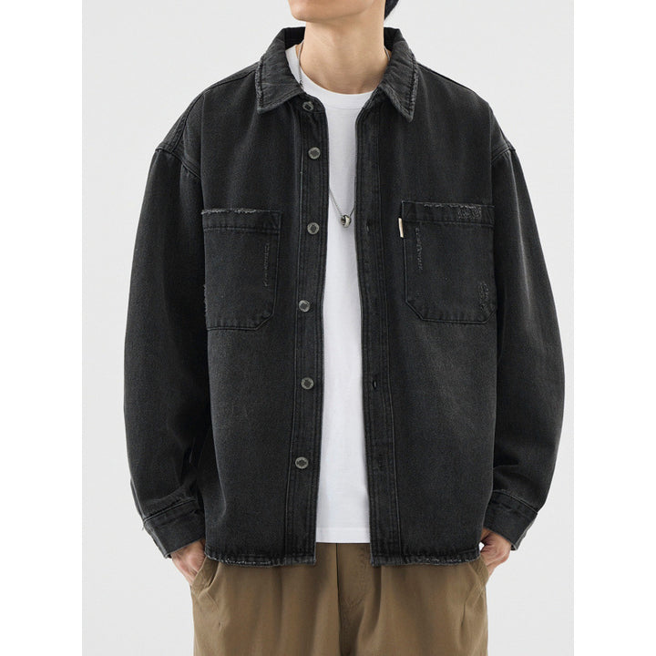 Herren Lässige Denim Hemdjacke Echo Archiv