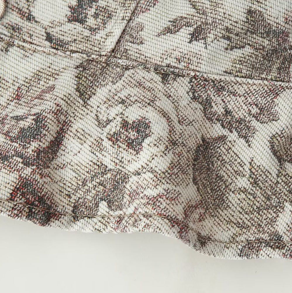 Damen Taillierte Jacquard-Jacke mit Stehkragen und Schößchen Echoarchiv