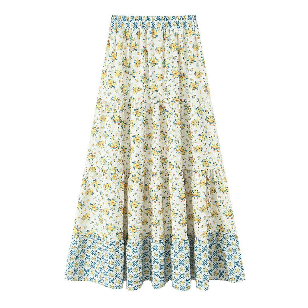 Damen Maxirock mit verspieltem Patchwork-Muster und voluminöser Silhouette Echo Archiv
