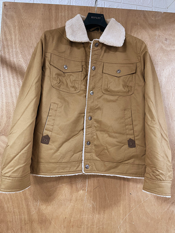 Herren Utility-Arbeitsjacke aus Canvas mit Kunstfellkragen und gesteppter Innenfütterung Echoarchiv