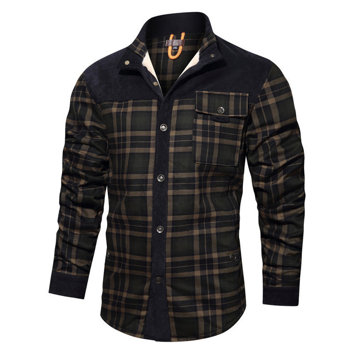 Herren Flanellhemd mit warmem Innenfutter und eleganten Druckdetails Echoarchiv