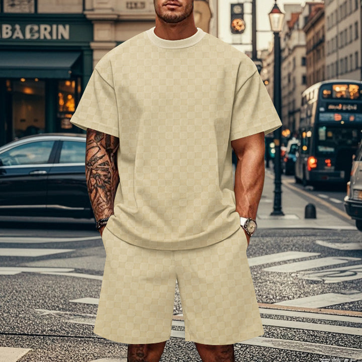 Herren Oversized Freizeitset mit bequemem T-Shirt und Shorts Echoarchiv