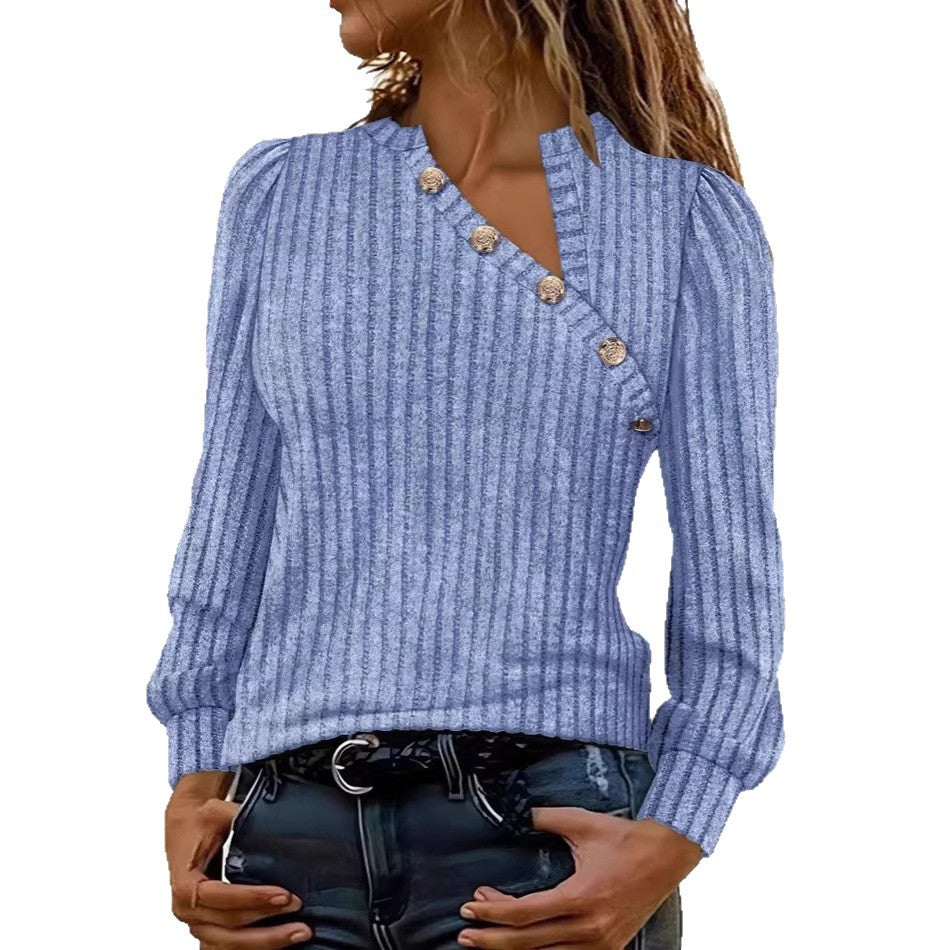 Damen Modischer Pullover mit Knopfdetails Echo Archiv