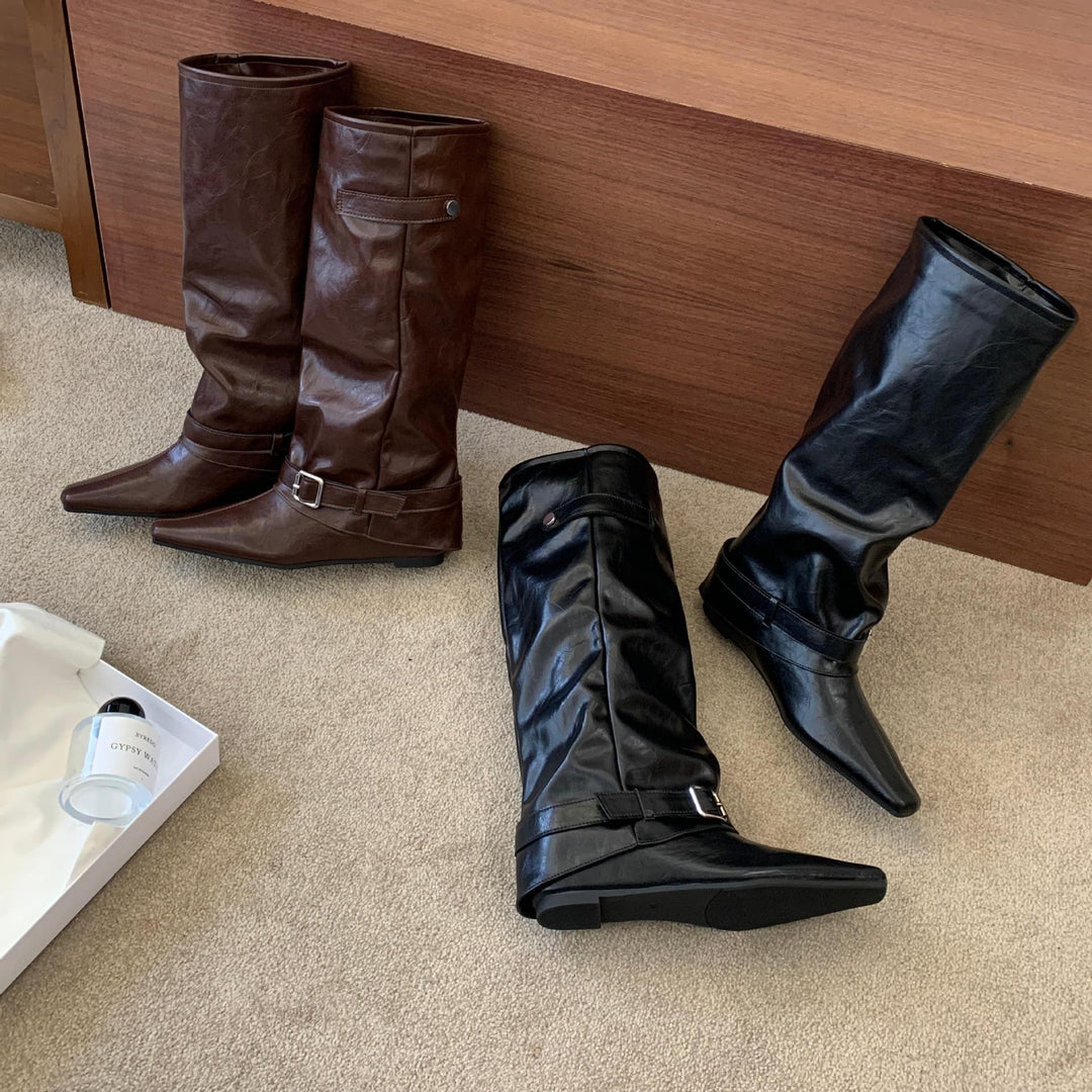 Damen Überknie-Stiefel aus Leder Echo Archiv