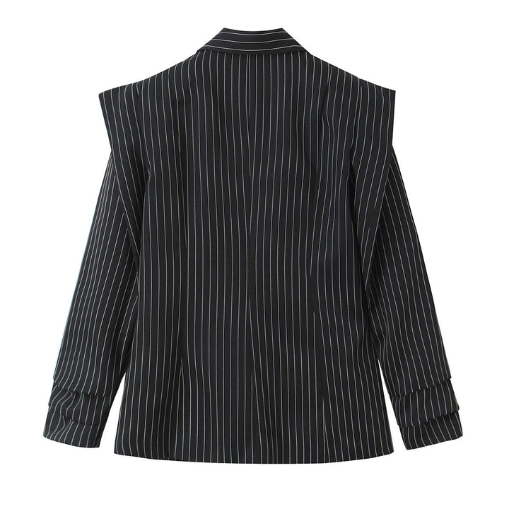 Damen Doppelreihiger Oversize-Blazer mit Nadelstreifen und markanten Schulterpolstern Echo Archiv
