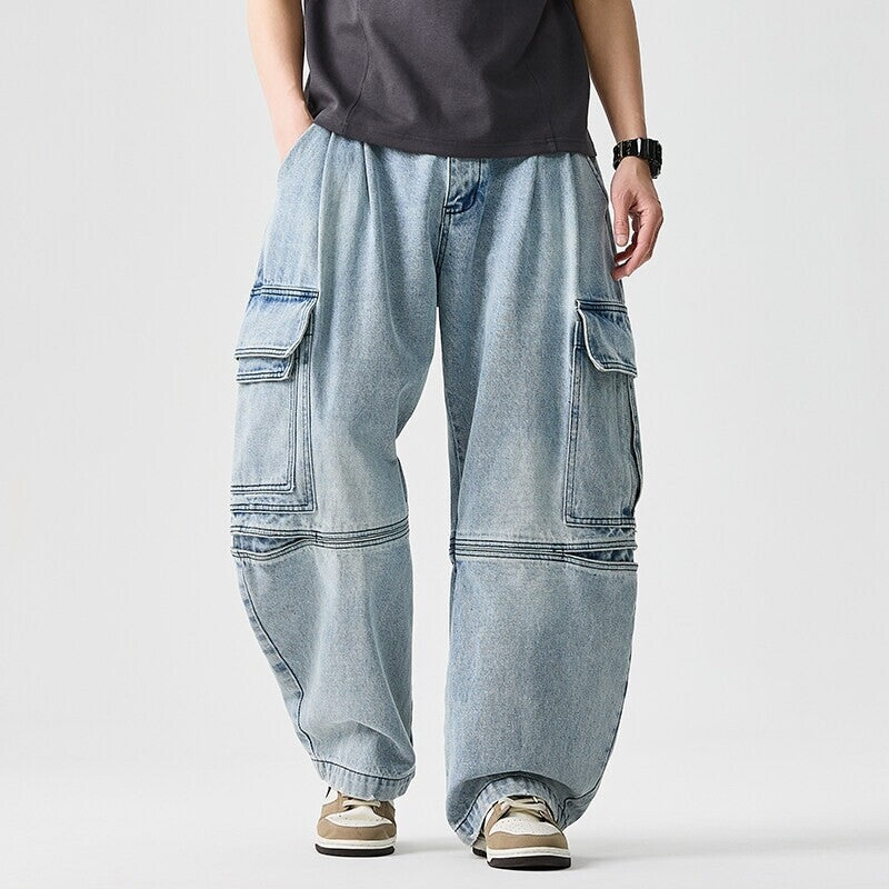 Herren nan extraweite Cargo-Jeans im Baggy-Stil mit verstärkten Knie-Nähten Echo Archiv