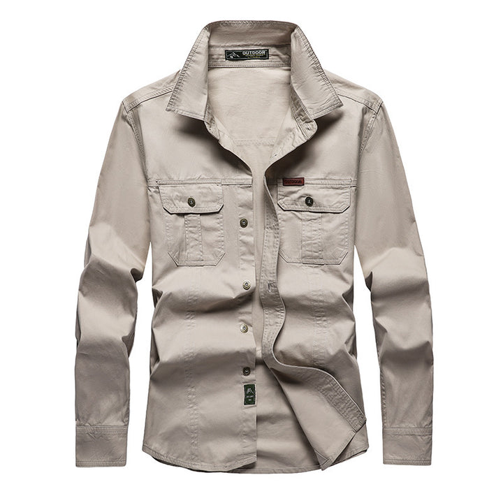Herren nan Hemdjacke aus robustem Baumwoll-Twill mit verstärkten Brusttaschen Echo Archiv