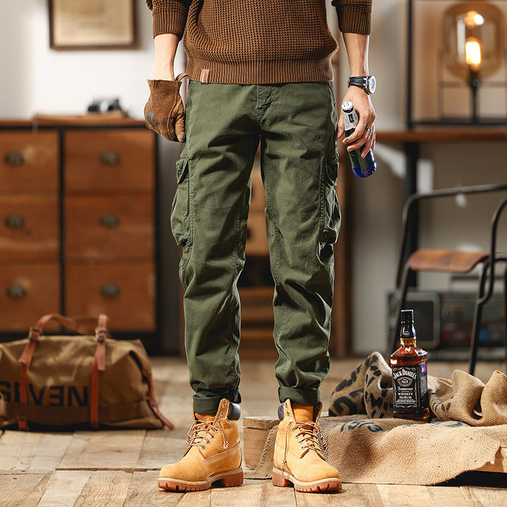 Herren Slim-Fit Cargo-Hose aus Baumwoll-Twill mit Multifachtaschen Echo Archiv