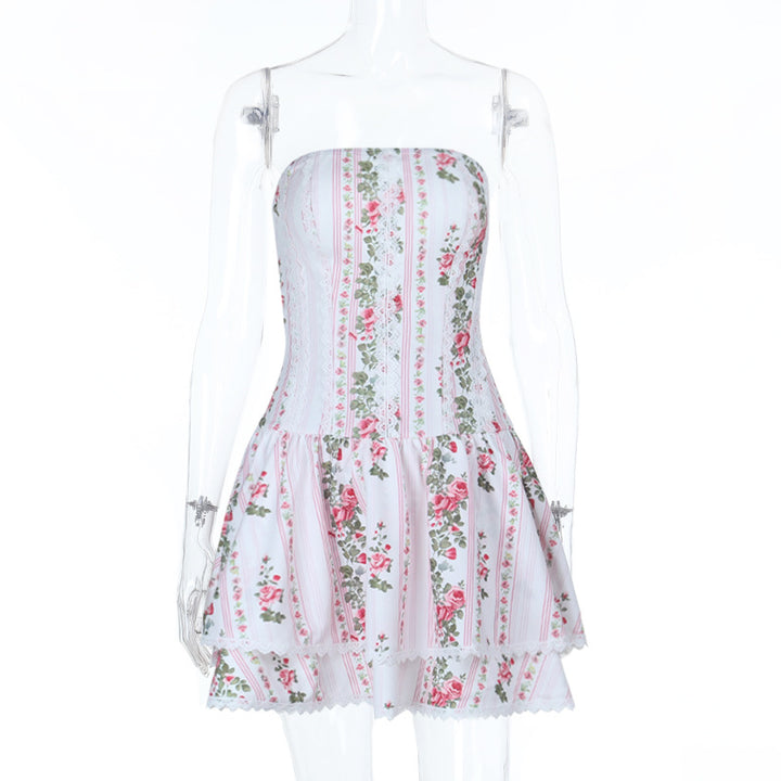 Damen Sommerliches Minikleid mit floralem Print und raffiniertem Schnitt Echo Archiv
