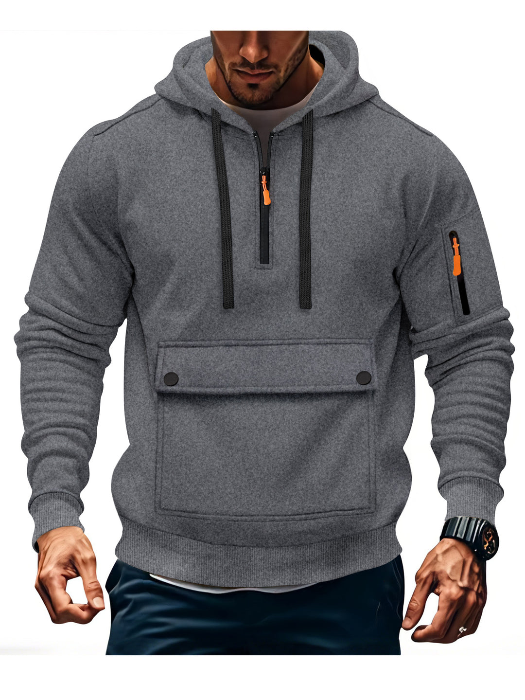 Herren lässige Kapuzenpullover mit praktischen Taschen Echoarchiv