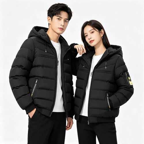 Herren Steppjacke mit Kapuze, winddichter Thermoisolierung und Utility-Taschen Echo Archiv