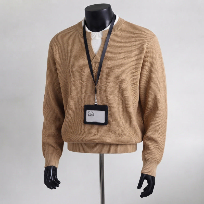 Herren Bequemer Strickpullover mit V-Ausschnitt – Norvane