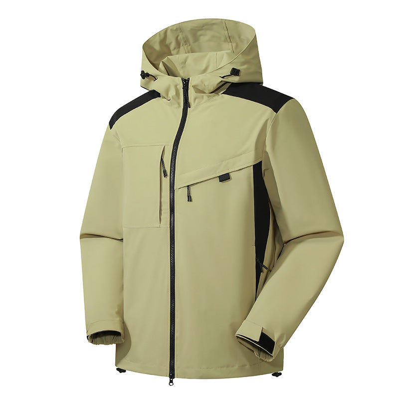 Herren technische Softshelljacke mit Kapuze, diagonalem Brustfach und Multifach-Reißverschlusstaschen Echo Archiv