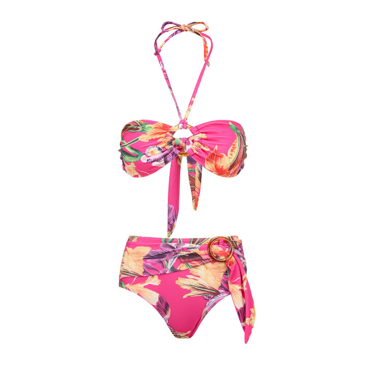 Damen Bikiniset mit floralem Design und modischem Wickelband Echo Archiv