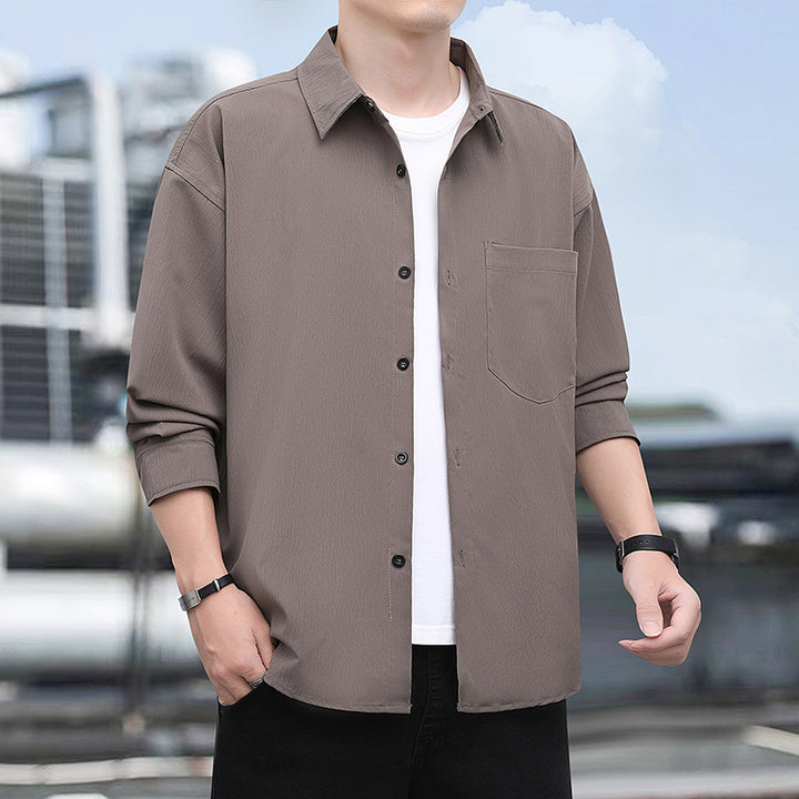 Herren lässige Utility-Hemdjacke mit strukturiertem Design Echoarchiv