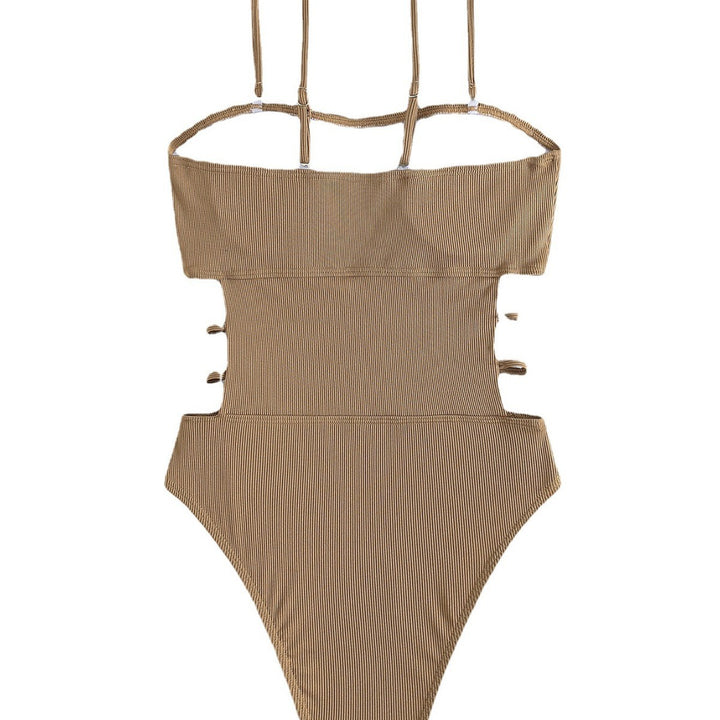 Damen Einteiler Badeanzug mit elegantem Schnitt und seitlichen Riemen Echo Archiv