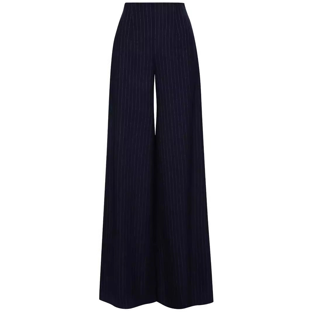 Damen Hochtaillierte Plissee‑Palazzohose mit weitem Bein Echoarchiv