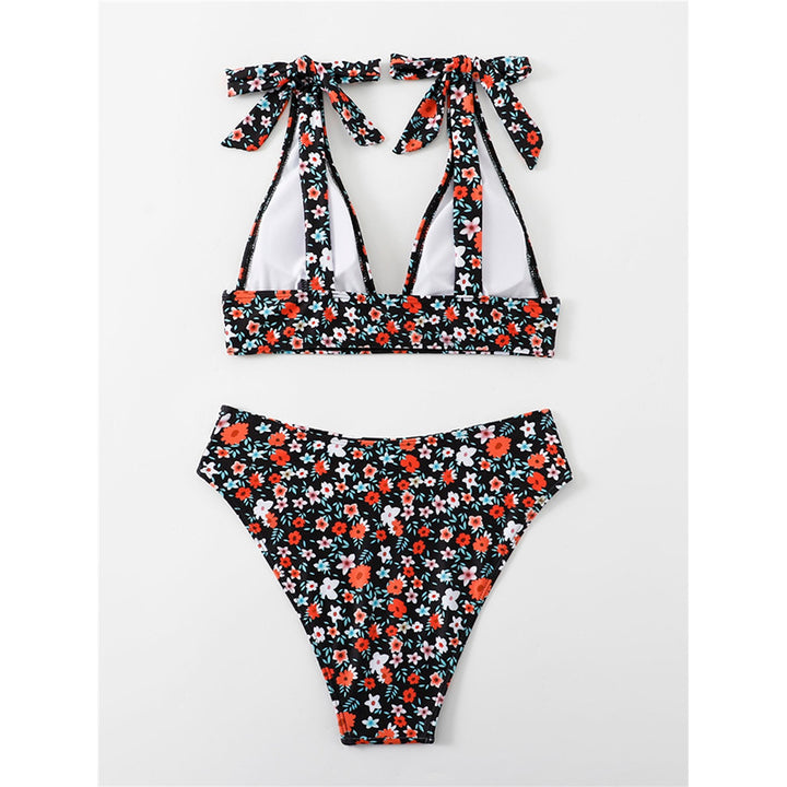 Damen Triangel-Bikini mit verstellbaren Schulterdetails und floralem Muster Echo Archiv