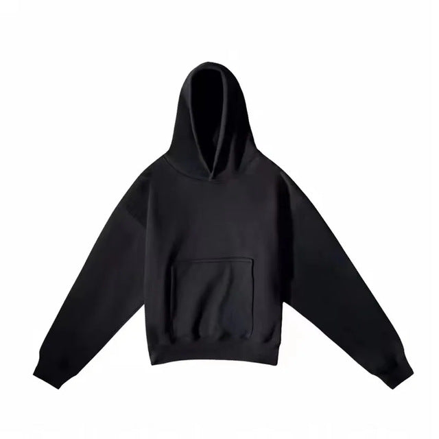 Unisex Boxy-Kapuzenpullover mit überlappender Kapuze, verdeckter Kängurutasche und gerippten Bündchen – Auréline