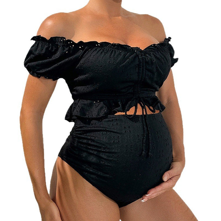 Damen Modischer Badeanzug mit Rüschendetails Echo Archiv