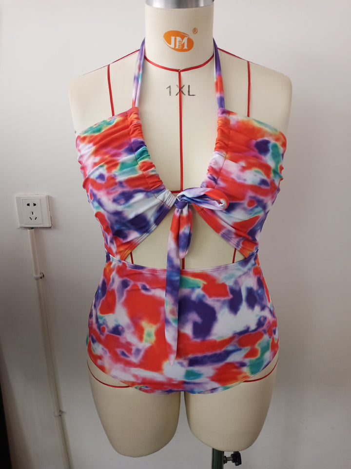Damen Einteiler Badeanzug mit verspieltem Knoten und seitlichen Cut-Outs Echo Archiv