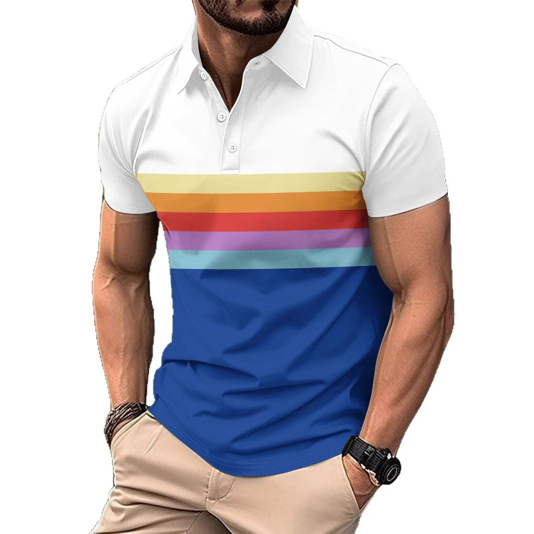 Herren Poloshirt mit buntem Streifenmuster Echoarchiv